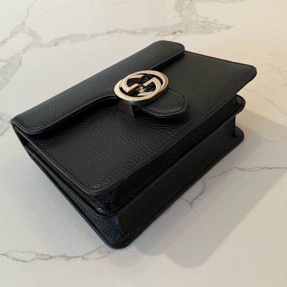 Gucci Black Dollar Small Interlocking G Shoulder Bag - Picture 2 of 5